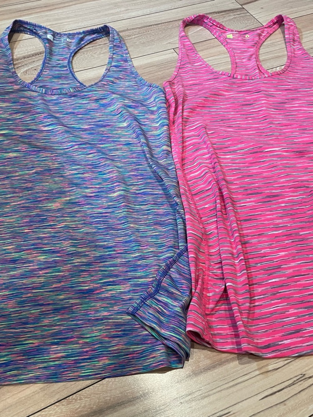 2 shirts Xersion Pink & Blue Space-Dye Racerback Tank Tops for Women